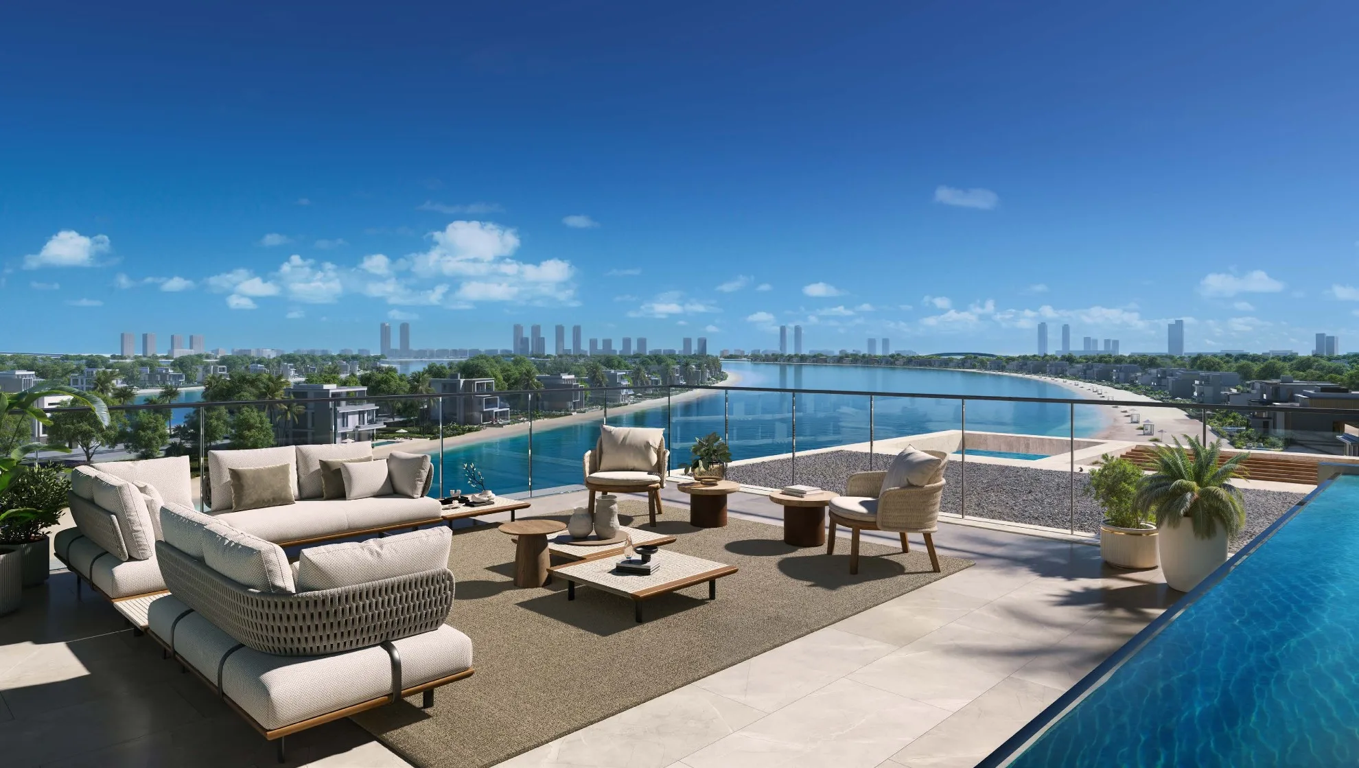 Rooftop pool at Lunaya Terraces