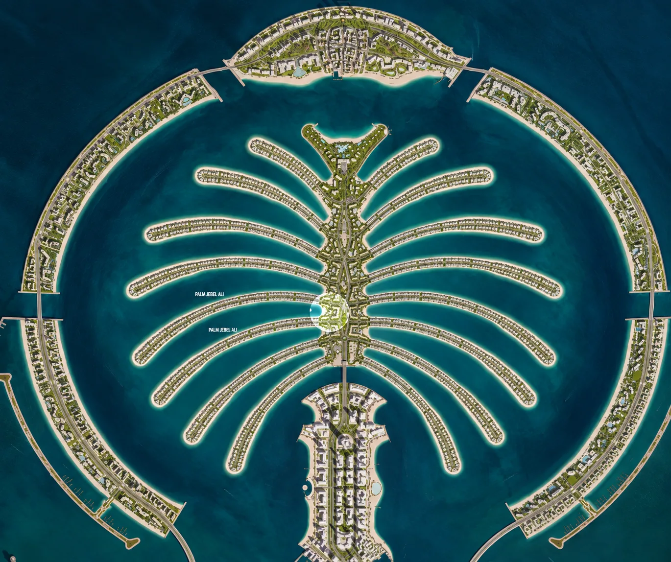 Lunaya masterplan showing lagoons, parks, villas and Lunaya Terraces